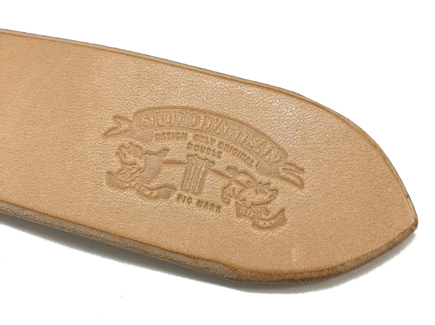 Studio D'artisan Leather Belt Men's Ccasual 38mm Wide/5mm Bend Leather with Thick Oval Buckle B-81 Natural