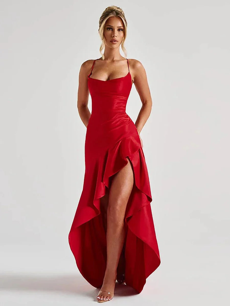 Bethany Backless Ruffles Irregular Dress Summer