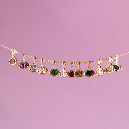 February Oval Birthstone Charm