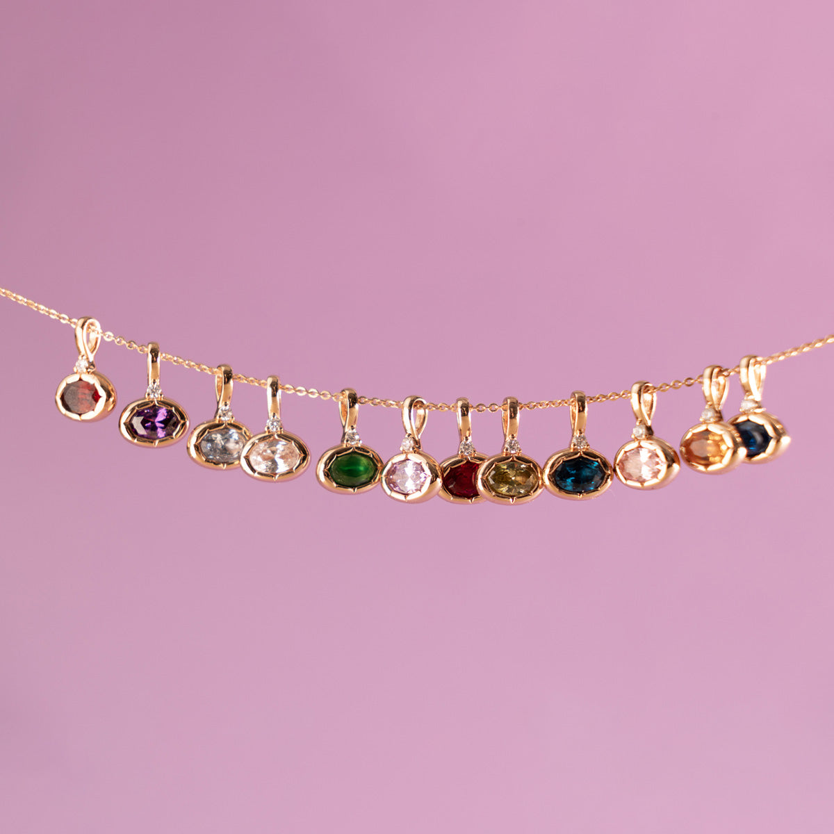 January Oval Birthstone Charm