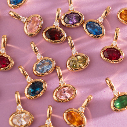 May Oval Birthstone Charm