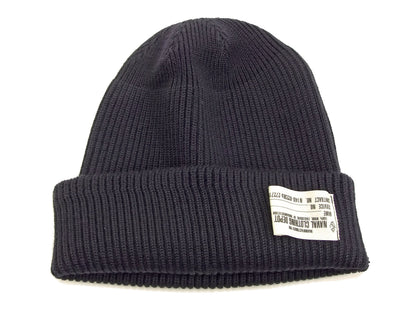 Buzz Rickson Men's U.S. Navy Watch Cap - 100% Wool Military Knit Hat - Made in Japan (BR02243 Navy Blue)