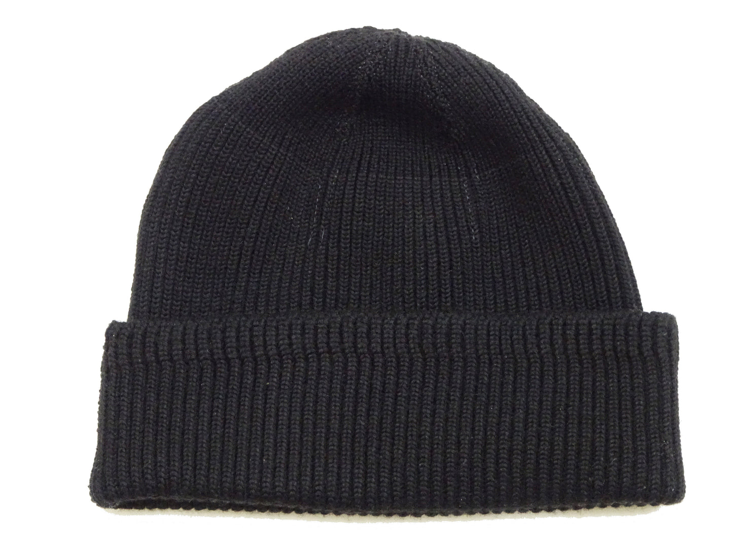 Buzz Rickson William Gibson Men's Plain Wool Knit Cap - U.S. Army Air Forces A-4 Model Reinterpreted in Black BR02272