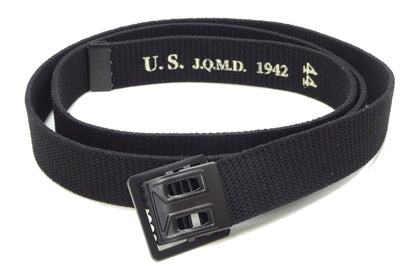 Buzz Rickson Cotton Webbing Belt Men's William Gibson M-1937 WW2 US Army GI Belt Black Version BR02767