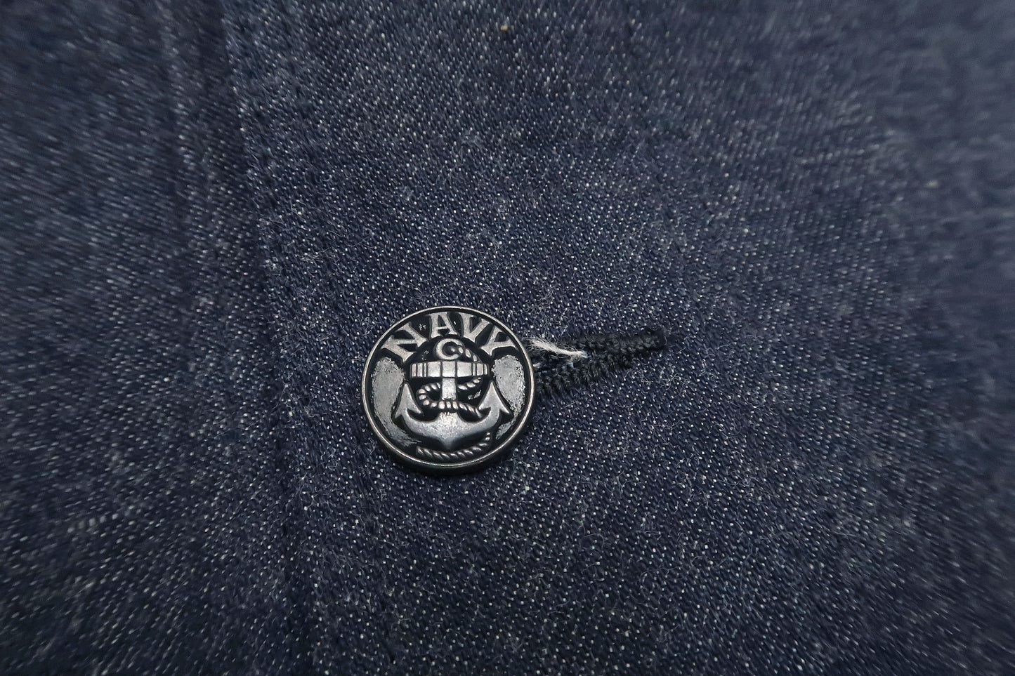 Buzz Rickson Shawl Collar Denim Jacket Men's Reproduction of US Navy Dungaree Jumper BR12744