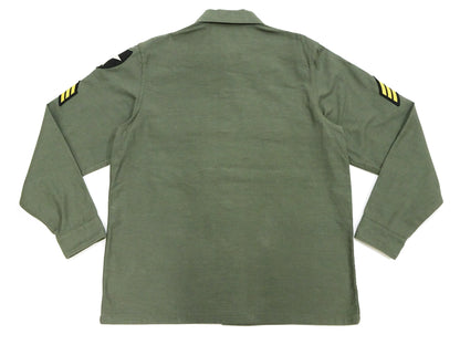 Buzz Rickson Men's U.S. Army OG-107 Utility Shirt with Patches (Relaxed Fit) - John Lennon Model Reproduction - Made in Japan (BR29586 Olive)
