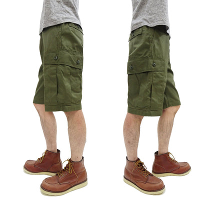 Buzz Rickson Men's Cargo Shorts - Reproduction of Civilian Reinterpretation of U.S. Army Vietnam Tropical Jungle Fatigue Trousers BR52550 Olive