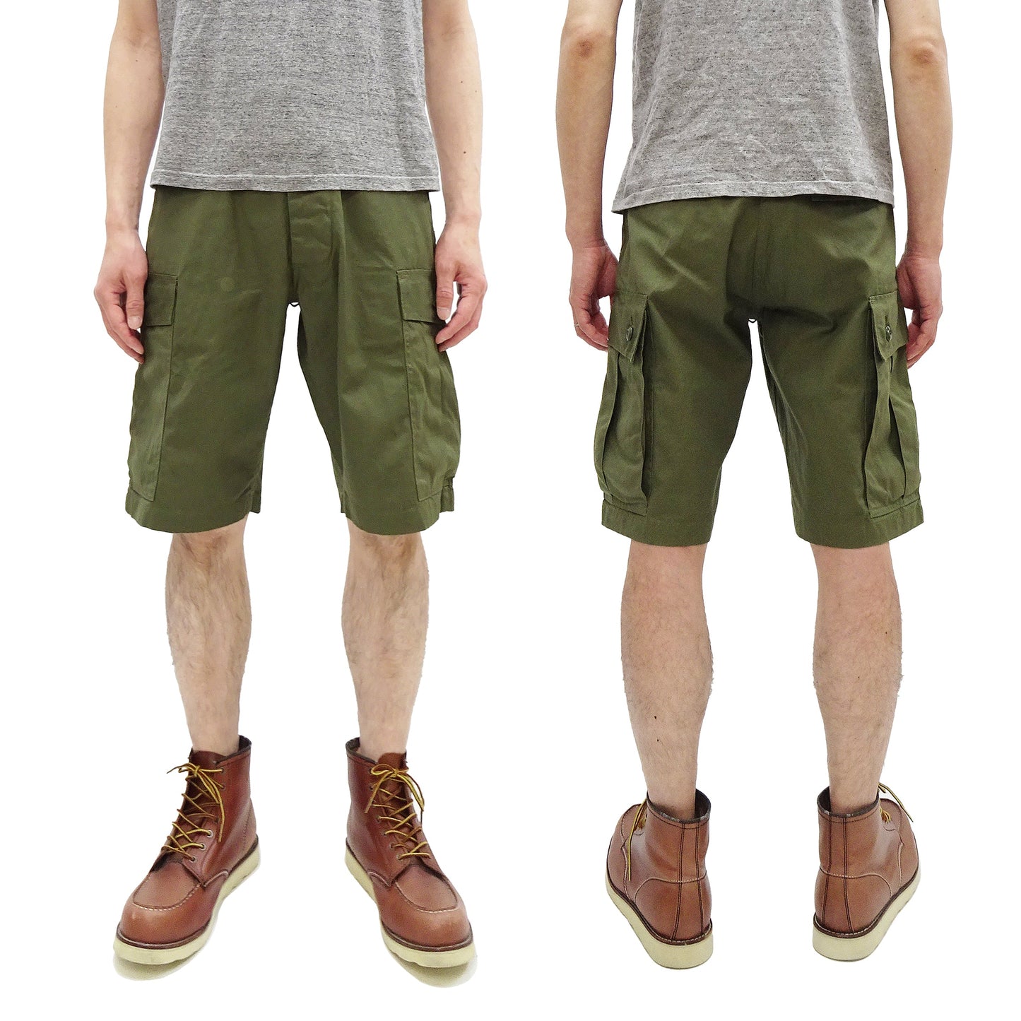 Buzz Rickson Men's Cargo Shorts - Reproduction of Civilian Reinterpretation of U.S. Army Vietnam Tropical Jungle Fatigue Trousers BR52550 Olive