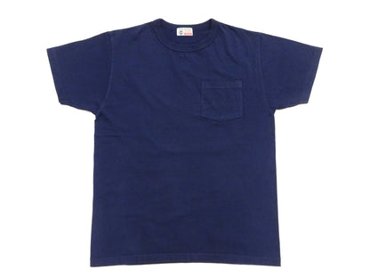 Buzz Rickson Men's Plain Short Sleeve Pocket T-Shirt, Made in USA, 6 oz. Ring-Spun Cotton Tubular-Knit Jersey Tee (BR78711 128 Navy)