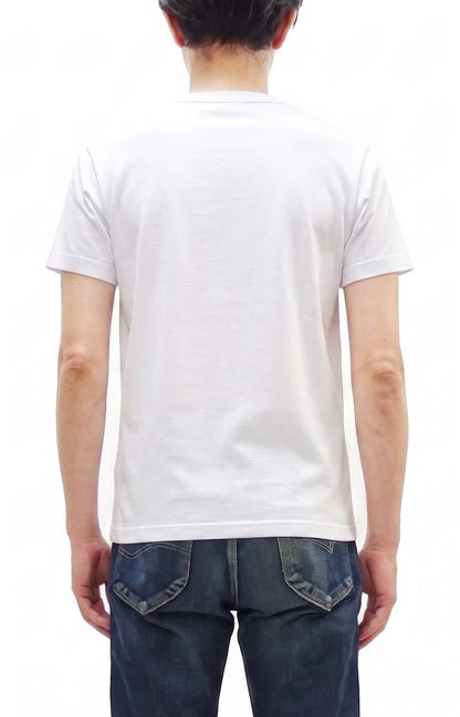 Buzz Rickson Men's Plain Short Sleeve Pocket T-Shirt, Made in USA, 6 oz. Ring-Spun Cotton Tubular-Knit Jersey Tee (BR78711 101 White)