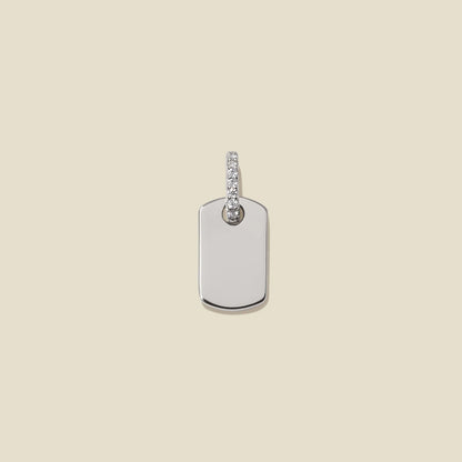 CZ Dog Tag Charm | Final Sale