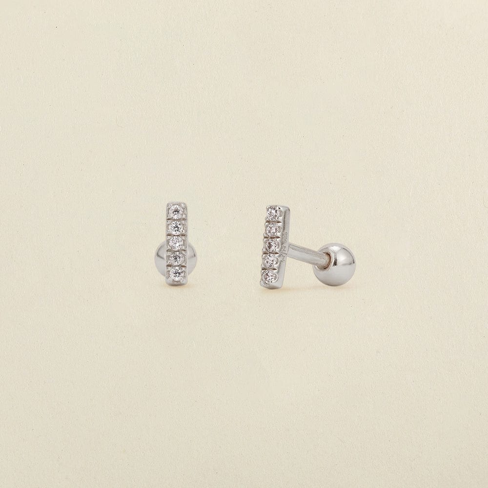 CZ Mini Bar Stud Earrings | Final Sale