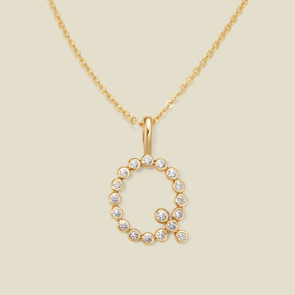 CZ Poppy Initial Necklace