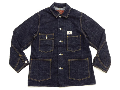 Studio D'Artisan Men's 15oz Selvedge Denim Chore Coat Jacket - Made in Japan, Regular Fit, Toyoda GL3 Loom-Woven (SDA D4620, One-Wash)