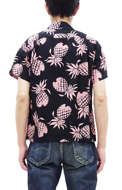 Duke Kahanamoku Hawaiian Shirt Men's Duke's Pineapple Short Sleeve Rayon Aloha Shirt DK36201 219 Black