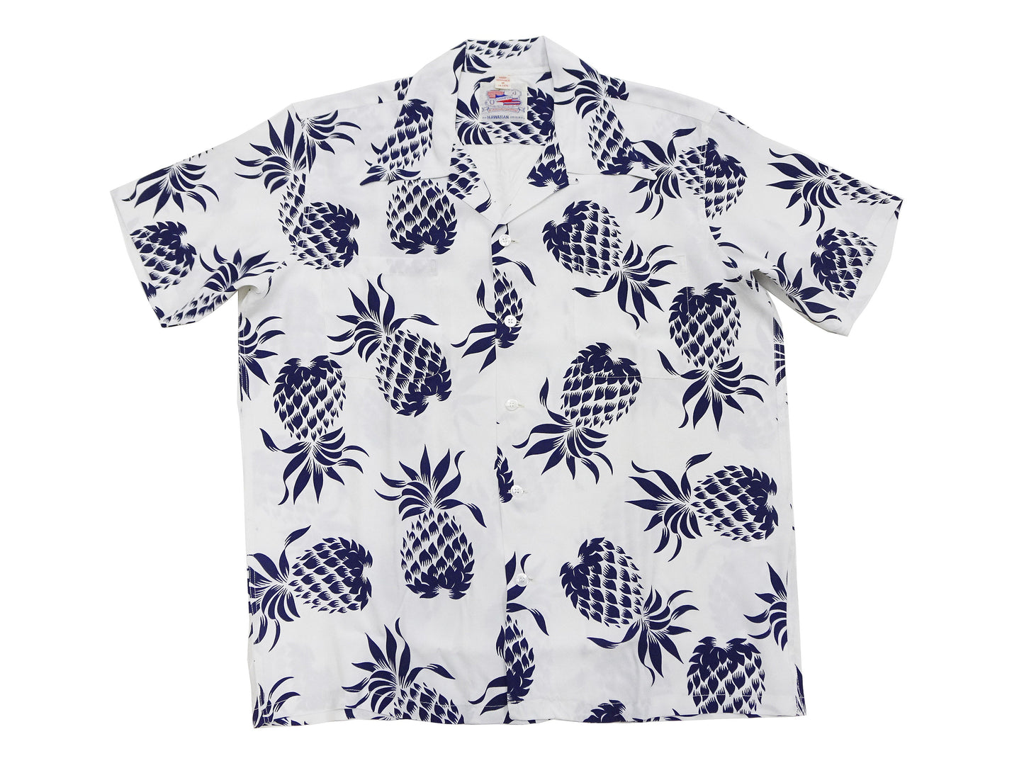 Duke Kahanamoku Hawaiian Shirt Men's Duke's Pineapple Short Sleeve Rayon Aloha Shirt DK36201 105 Off-White
