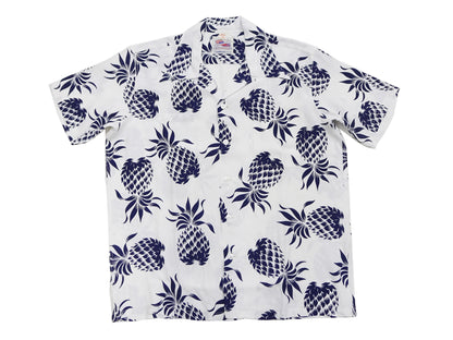 Duke Kahanamoku Hawaiian Shirt Men's Duke's Pineapple Short Sleeve Rayon Aloha Shirt DK36201 105 Off-White