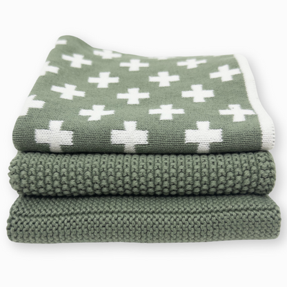 Ecovask Dish Cloth 3pc Variety Pack Organic Cotton