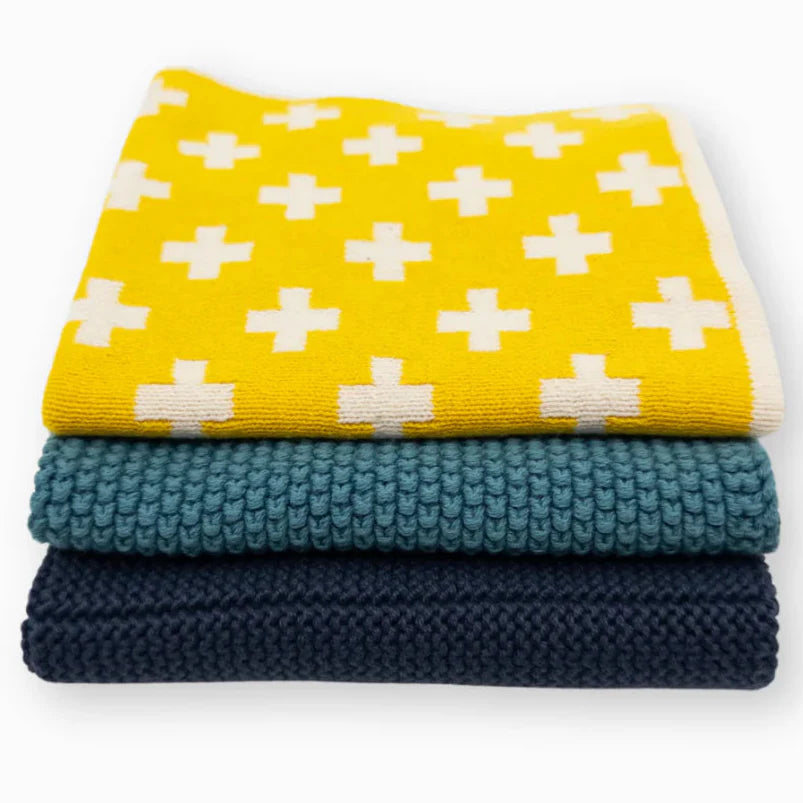 Ecovask Dish Cloth 3pc Variety Pack Organic Cotton