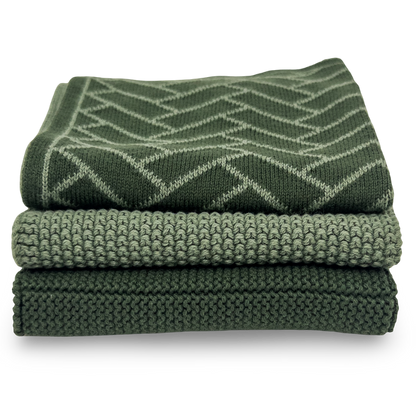 Ecovask Dish Cloth 3pc Variety Pack Organic Cotton
