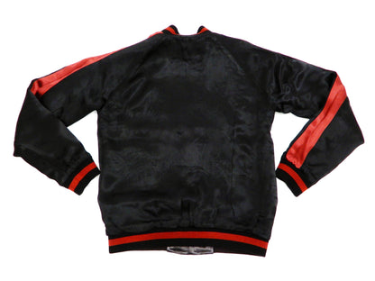 Satori Script Men's Japanese Souvenir Jacket Shoki Sukajan GSJR-019 Charcoal-Gray/Navy