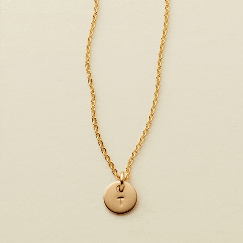 Initial Disc Necklace | 1/4" Disc