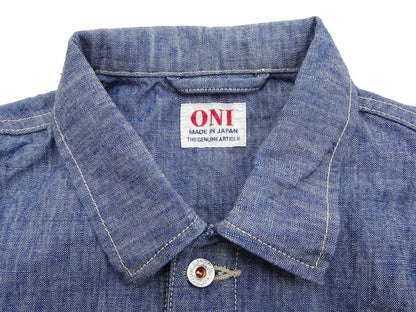 ONI Denim Men's 13oz Japanese Blue Chambray Jacket - Modern Work Chore Coat Style, ONI-03501-SHVCH One-Wash