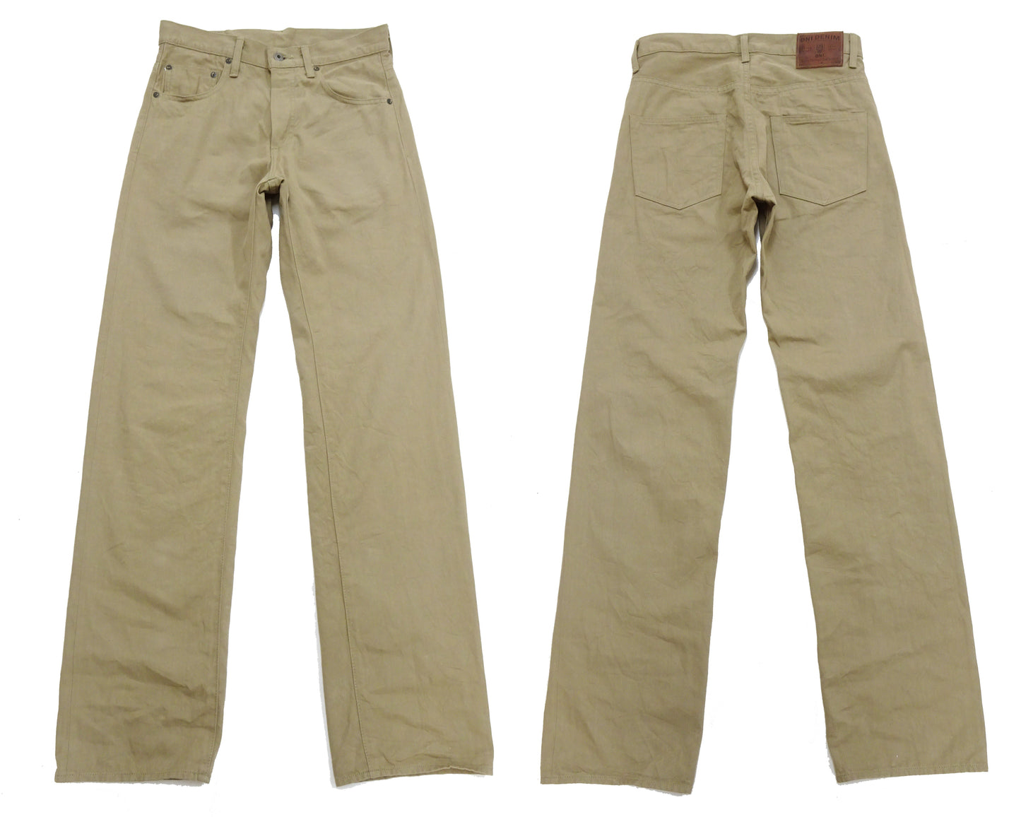ONI Denim Selvedge Chino Pants - Men's Relaxed Straight Fit, Button Fly, Casual 8oz Selvage Chino Twill Trousers - ONI266SVC-KHB khaki-Beige
