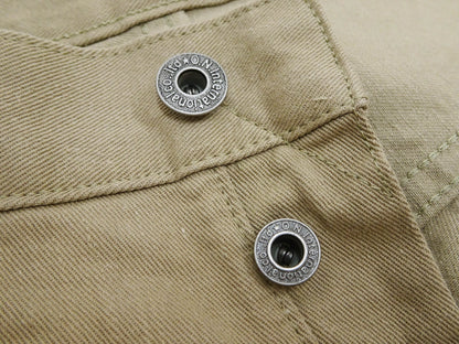 ONI Denim Selvedge Chino Pants - Men's Relaxed Straight Fit, Button Fly, Casual 8oz Selvage Chino Twill Trousers - ONI266SVC-KHB khaki-Beige