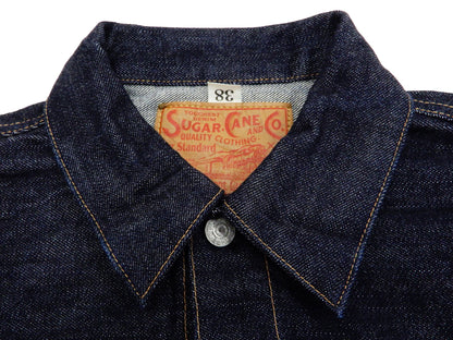 Sugar Cane Denim Trucker Jacket Men's Type 2 1953 Style Jean Jacket SC11953A 421 One Wash Deep blue indigo