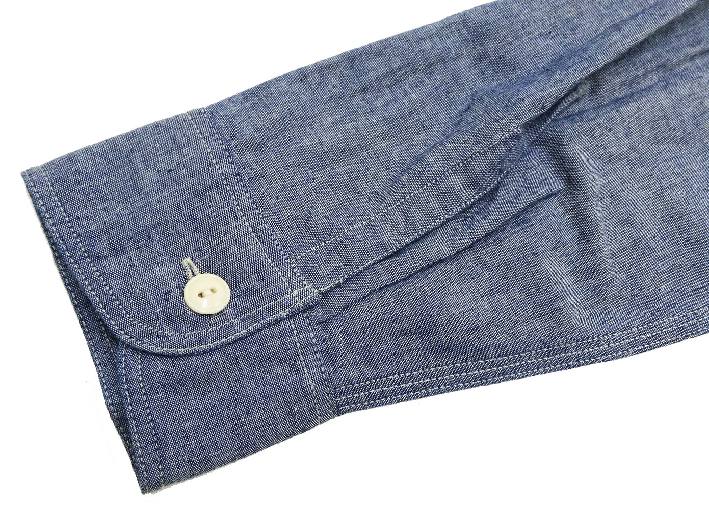 Sugar Cane Chambray Shirt Men's Lightweight Long Sleeve Button Up Plain Work Shirt SC27850 421 Blue