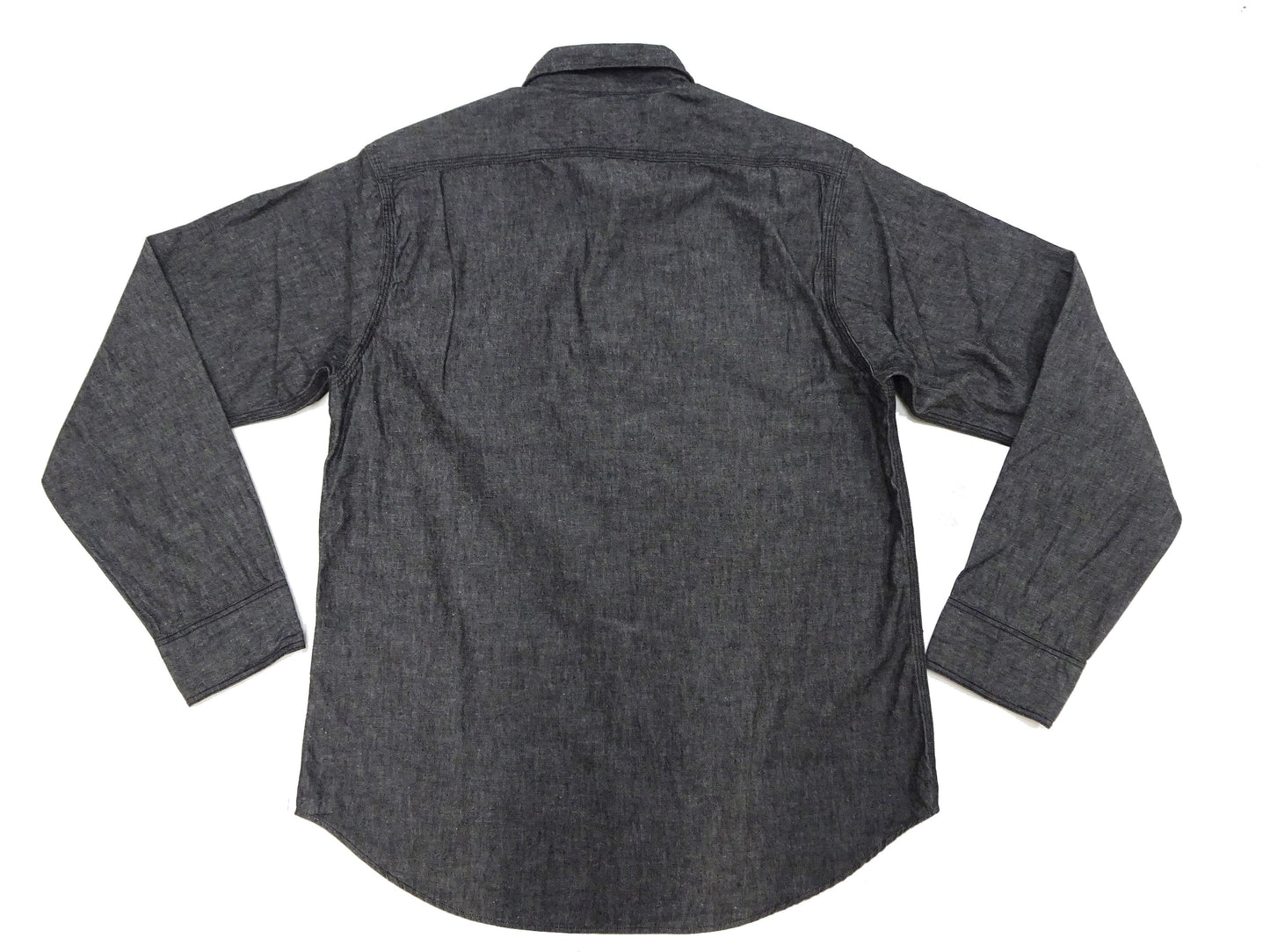 Sugar Cane Chambray Shirt Men's Lightweight Long Sleeve Button Up Plain Work Shirt SC29159 411 Black