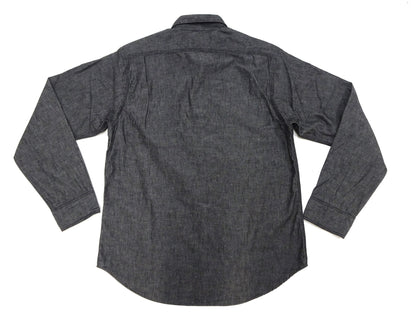 Sugar Cane Chambray Shirt Men's Lightweight Long Sleeve Button Up Plain Work Shirt SC29159 411 Black