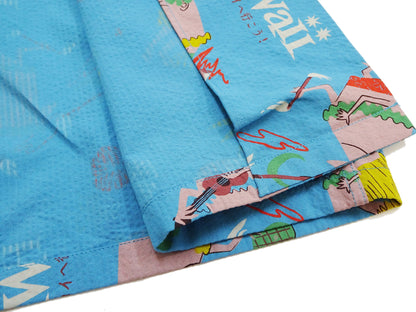 Sun Surf Men's Cotton Hawaiian Shirt - Uncle Torys Graphic Design - Short-Sleeve Aloha Shirt "TRIP TO HAWAII" SS39537 125 Blue