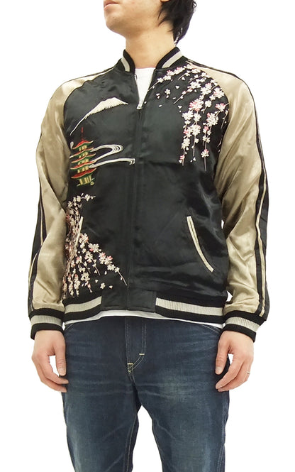 Hanatabi Gakudan Men's Japanese Souvenir Jacket Japanese Geisha Oiran Sukajan Script SSJ-505