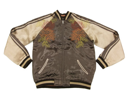Hanatabi Gakudan Men's Japanese Souvenir Jacket Japanese Ukiyo-e Art Sukajan Script SSJ-516