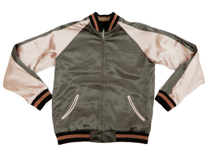 Hanatabi Gakudan Men's Japanese Souvenir Jacket Japanese Goldfish Art Sukajan Script SSJ-517