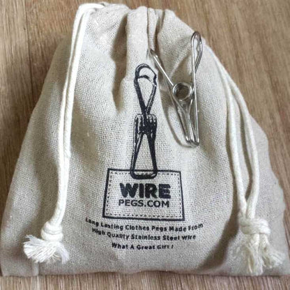 Canvas Peg Bag + Stainless Steel Peg Bundle