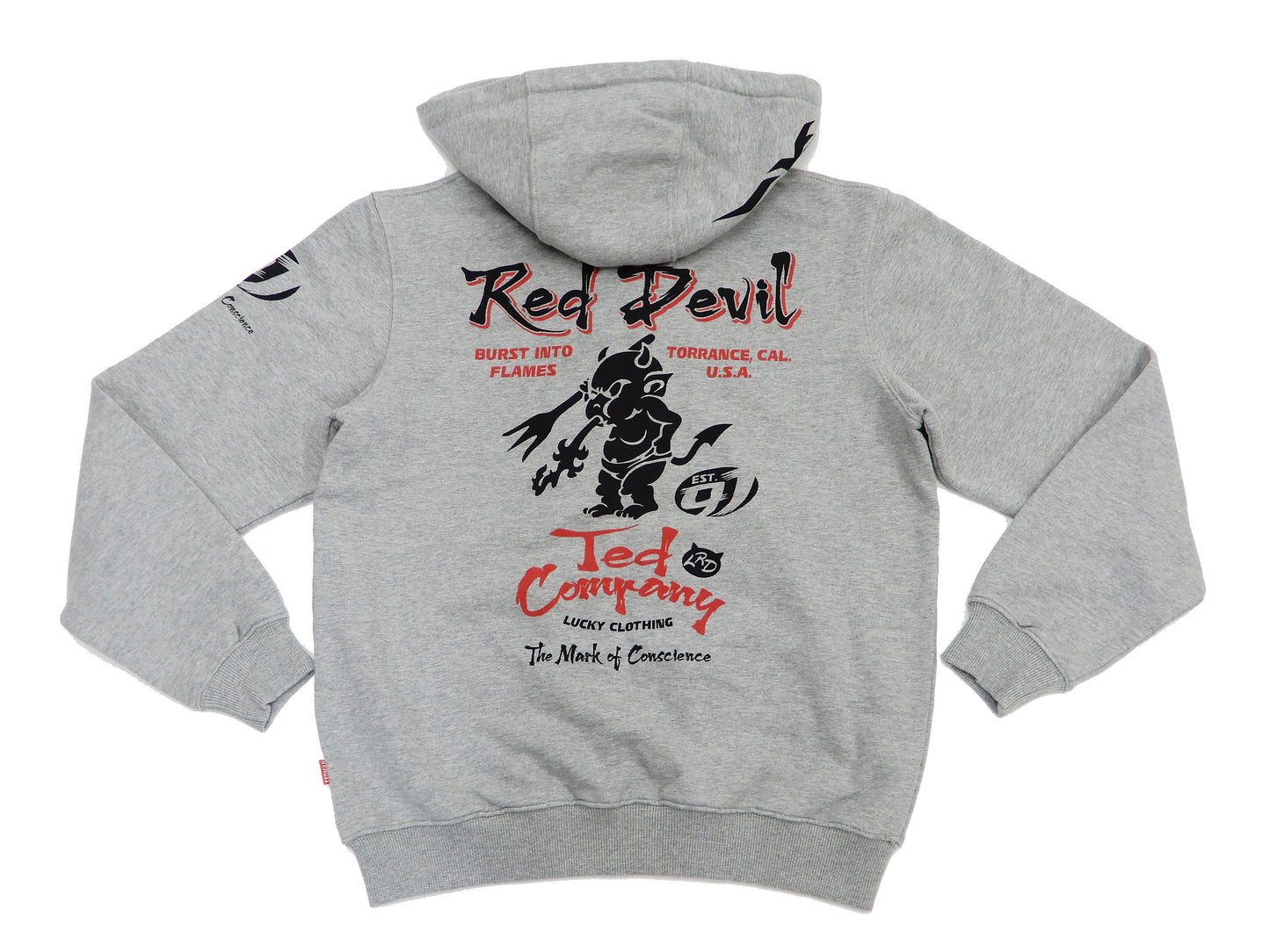 Tedman Full Zip Hoodie Men's Graphic Printed Zip-Up Hooded Sweatshirt TDSP-156 Ash-Gray