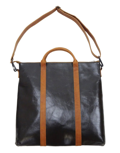 TOYS McCOY Men's Horsehide Leather Shoulder Bag - Inspired by Steve McQueen in The Great Escape - Made in Japan (TMA2521, 051 Dark Seal Brown)