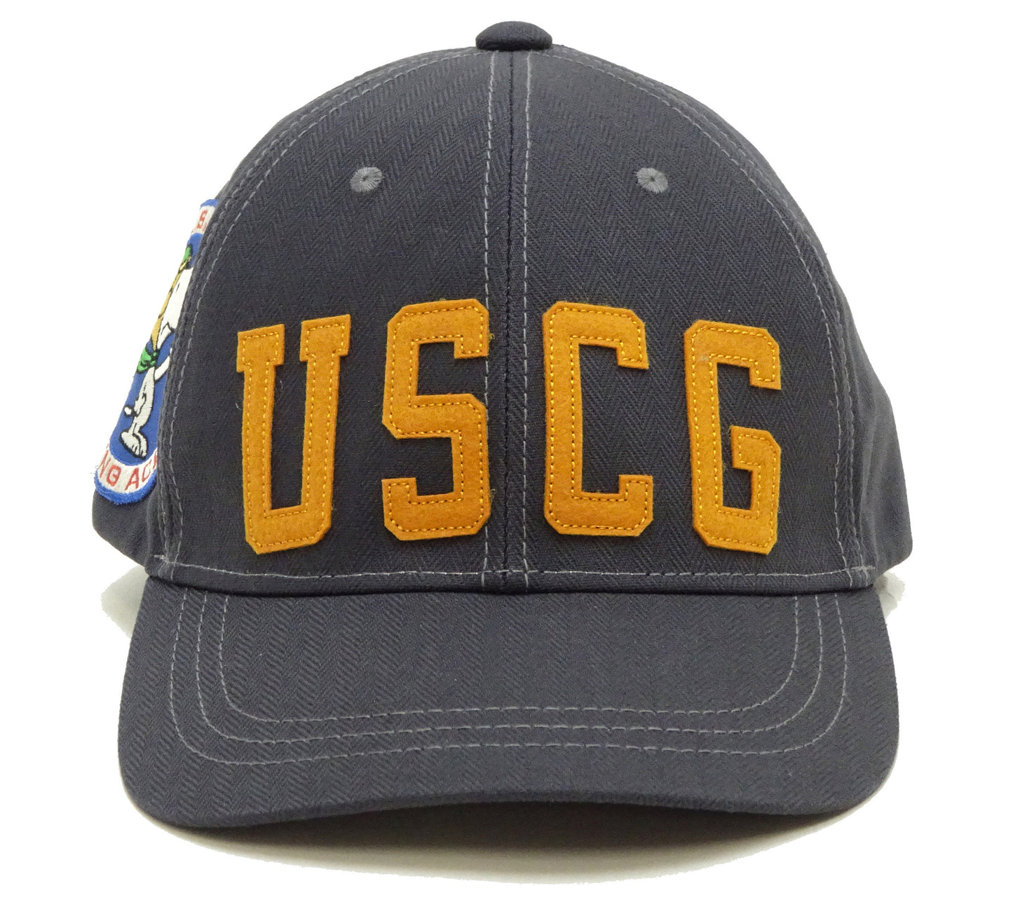 TOYS McCOY Men's Baseball Cap - No Mesh, Custom Patches with Snoopy Flying Ace & U.S.C.G. (TMA2526 Charcoal)