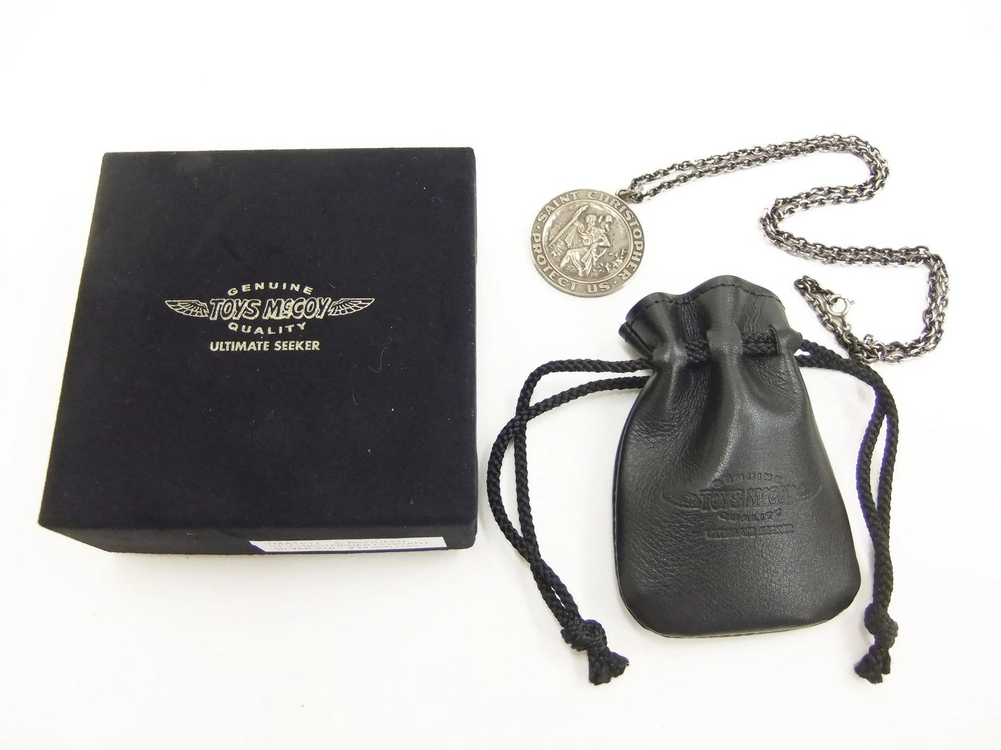 TOYS McCOY Steve McQueen Pendant Necklace - Men's Saint Christopher Medallion in Sterling Silver 925 with Chain (TMA2611)