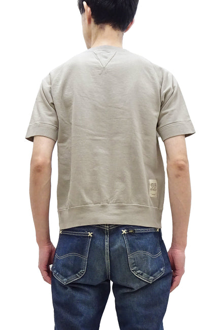 TOYS McCOY Plain Short Sleeve Sweatshirt Men's Solid Color Garment-dyed French Terry Fabric Tee Shirt TMC2429 041 Faded-Sand-Beige
