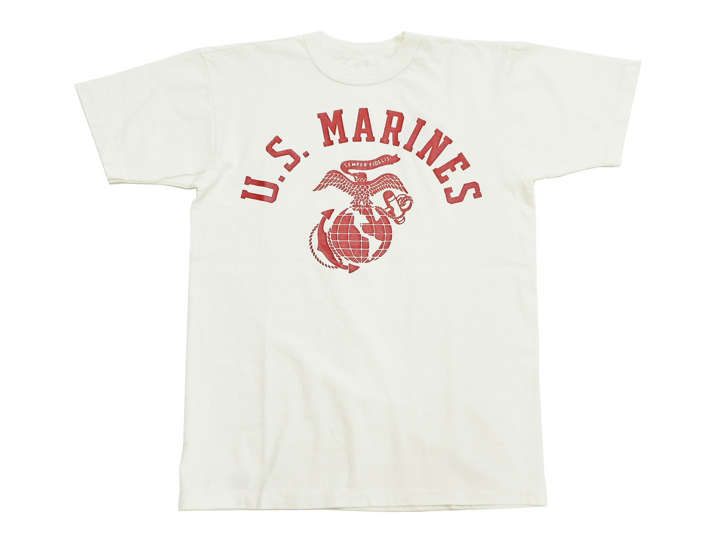 TOYS McCOY Graphic Loopwheel T-shirt - Men's Short Sleeve Taxi Driver U.S. Marines Printed Tee TMC2515 011 Faded-Off-White