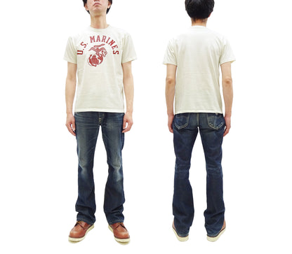 TOYS McCOY Graphic Loopwheel T-shirt - Men's Short Sleeve Taxi Driver U.S. Marines Printed Tee TMC2515 011 Faded-Off-White