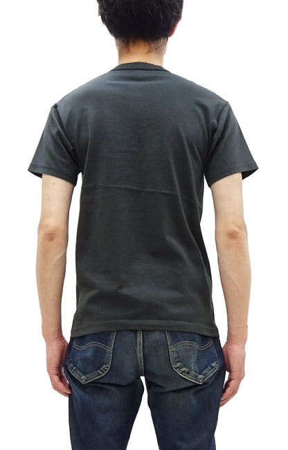 TOYS McCOY Plain Loopwheel Henley T-Shirt - Men's Short Sleeve Tubular Tee The Great American Hero Union Shirt TMC2537 030 Faded-Black