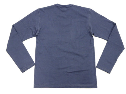TOYS McCOY Steve McQueen Inspired Long Sleeve Pocket T-Shirt - Men's Solid Color Loopwheeled Tee - TMC2543 121 Faded Blue