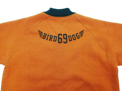 TOYS McCOY Men's Flying Ace Snoopy Zip-Up Sweatshirt - USAF C-2 Inspired, No Hood, Heavyweight 100% Cotton Loopwheel Fleece, Two-Tone Contrast Panel Design - Made in Japan (TMC2551 070 orange and black)