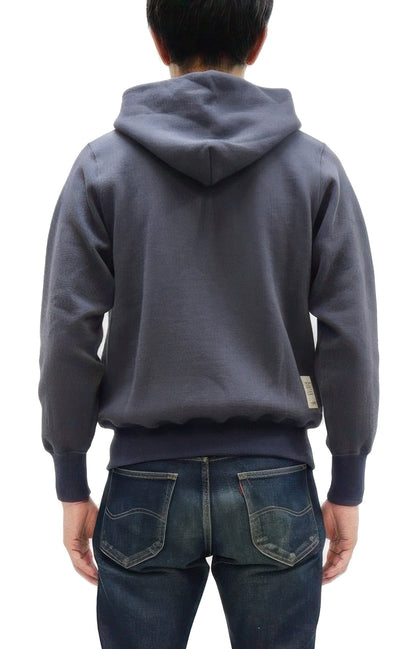 TOYS McCOY Men's Heavyweight Full Zip Hoodie - Vintage-Style Zip-Up Solid Hooded Sweatshirt TMC2567 141 Faded Navy-Gray