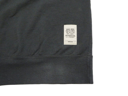 TOYS McCOY Men's Short Sleeve Raglan Sweatshirt, Garment-Dyed Loopback French Terry, V-Gusset Crewneck, Made in Japan (TMC2612 030 Garment-Dyed Washed Black)